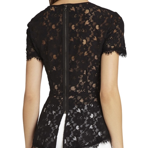 BCBG Black Lace Peplum Top - Picture 4 of 5